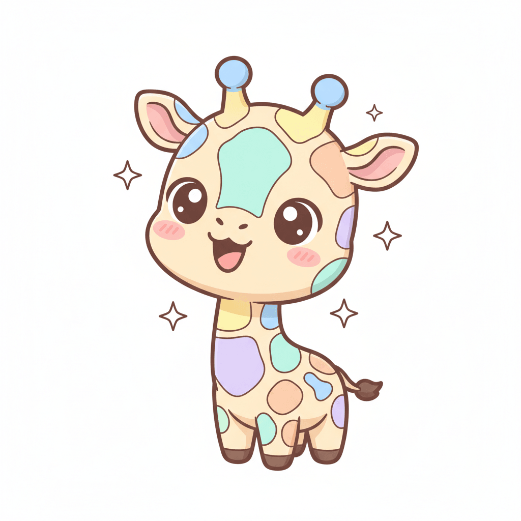 Giraffe - medium cartoon drawing idea for animals