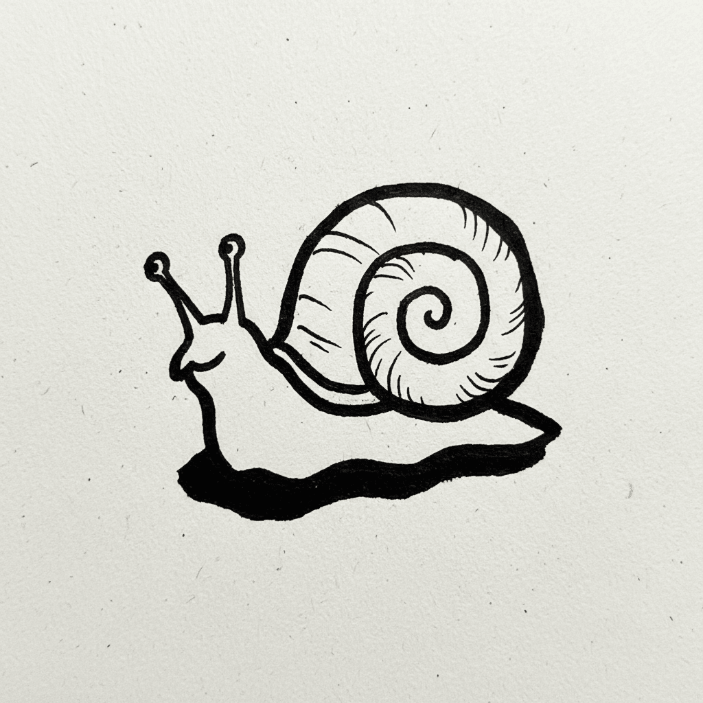 Snail with Marker Pen - easy marker drawing idea for animals
