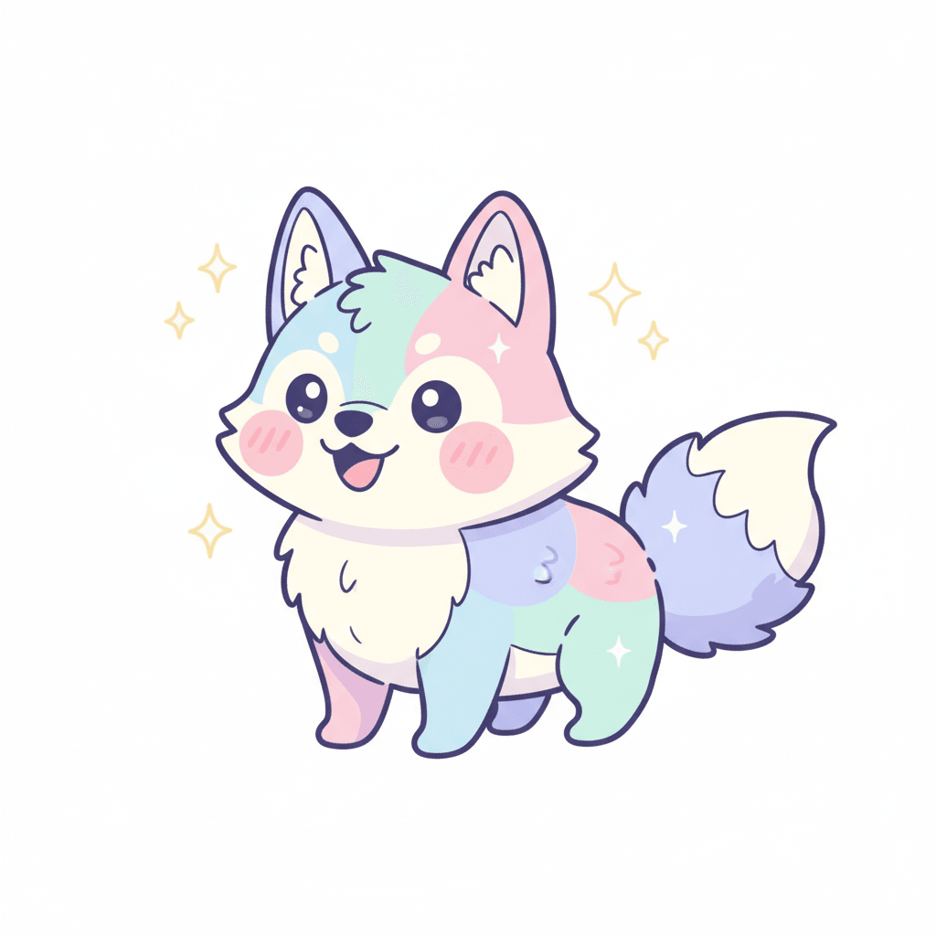 Wolf - medium cartoon drawing idea for animals