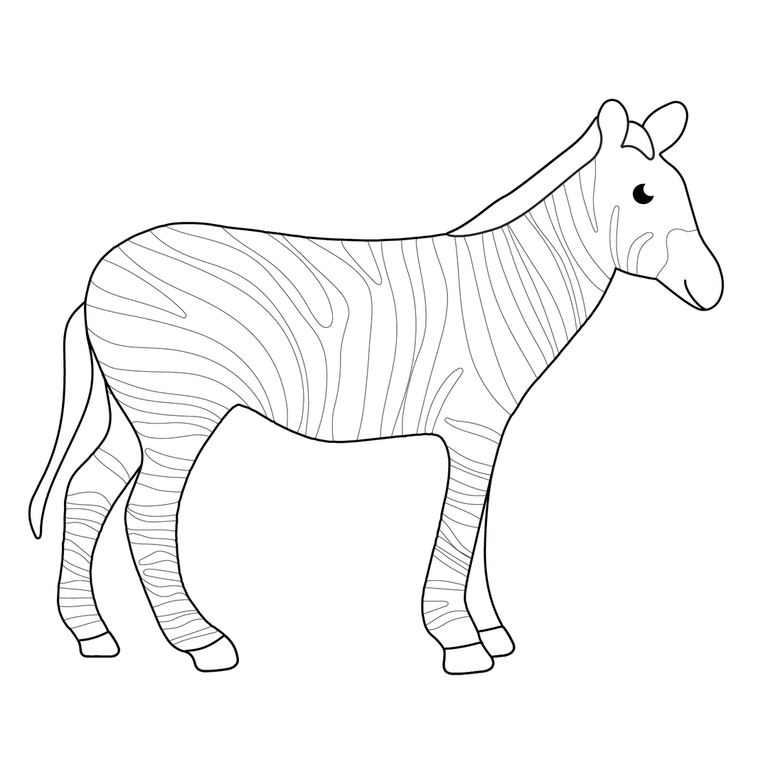 Zebra - medium line-art drawing idea for animals