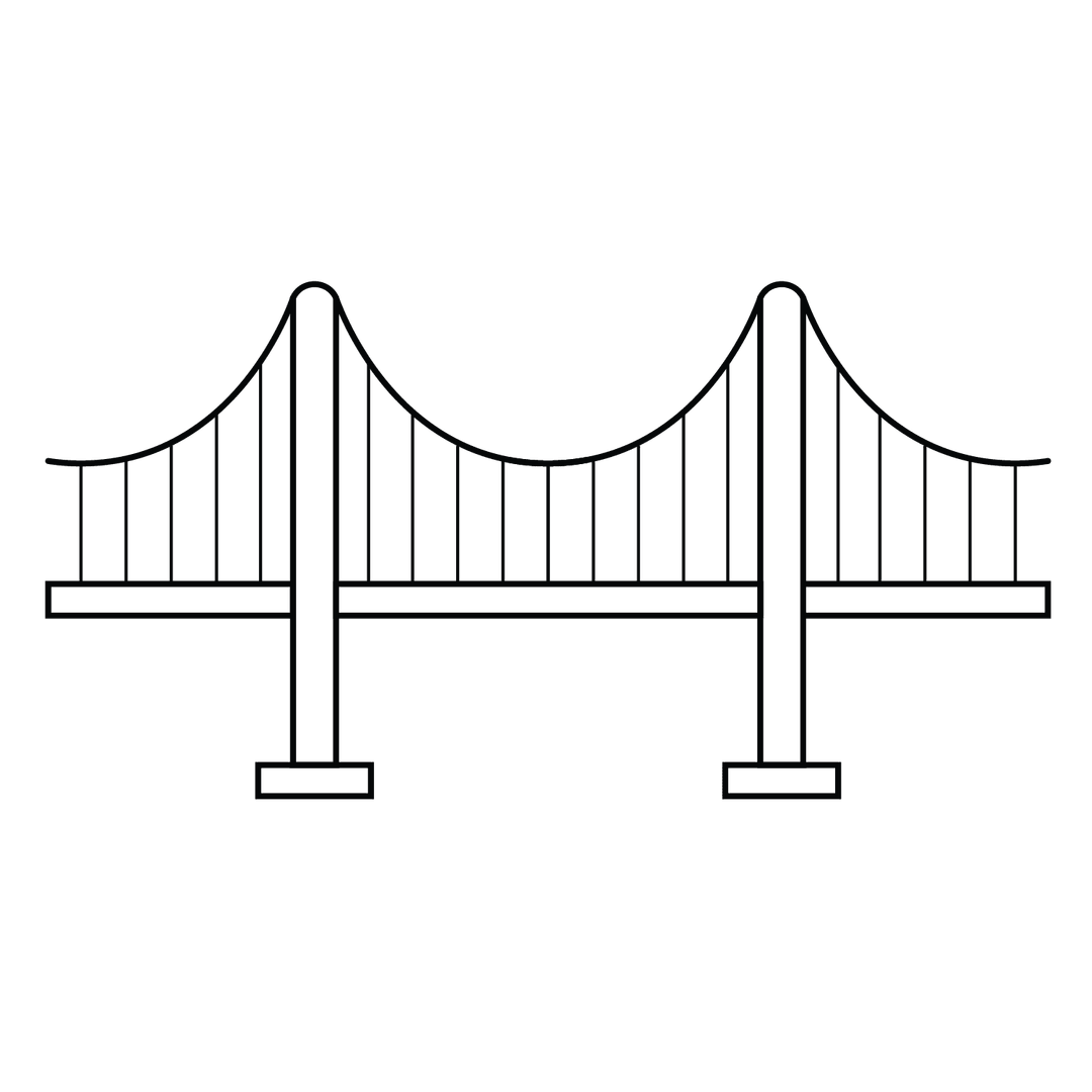 Bridge - medium line-art drawing idea for architecture