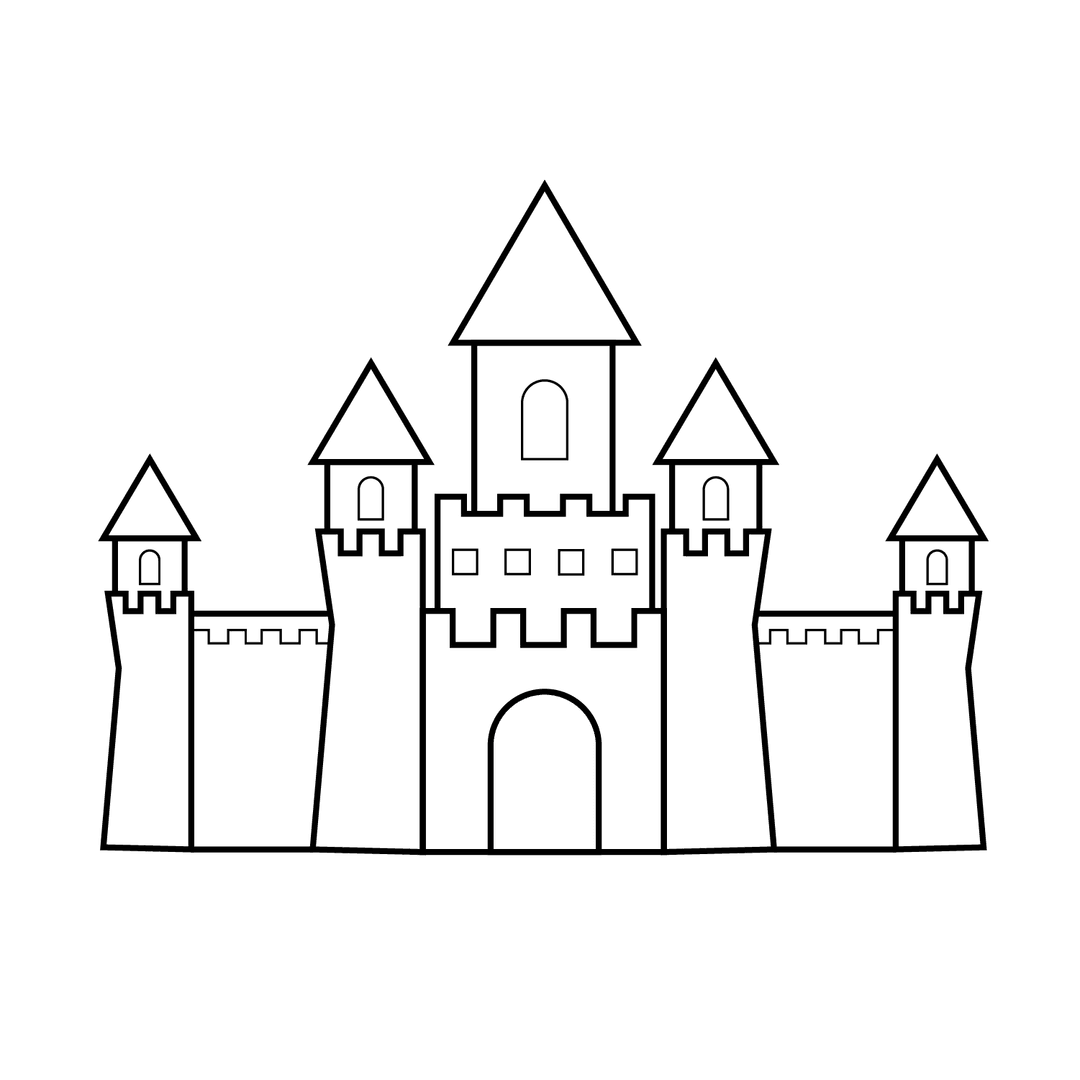 Castle - medium line-art drawing idea for architecture