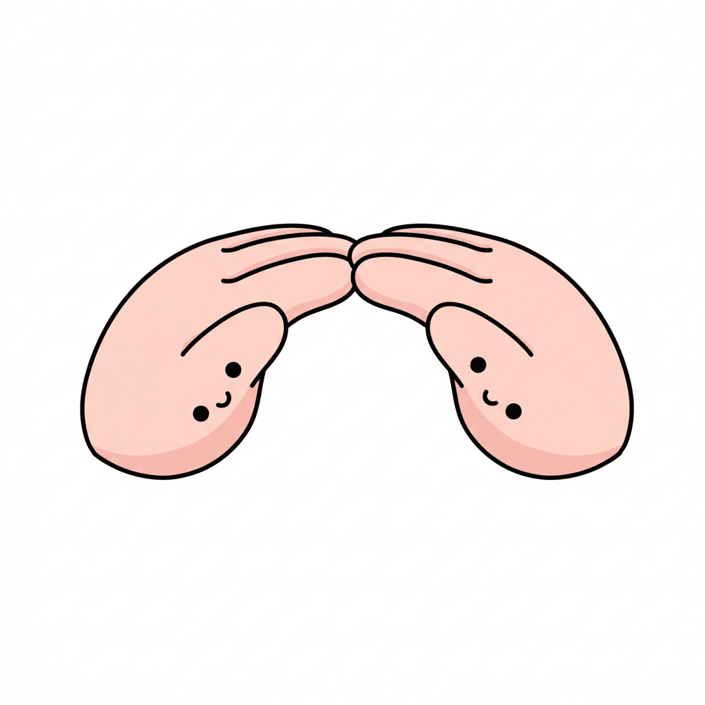 Two Hands Forming A Bridge - easy cartoon drawing idea for architecture