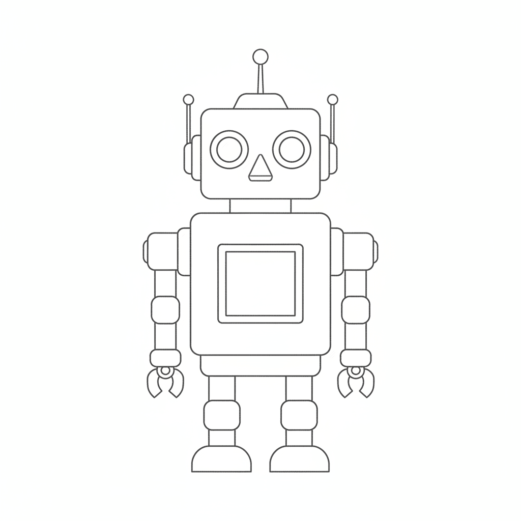 Robot - easy sketch drawing idea for fantasy