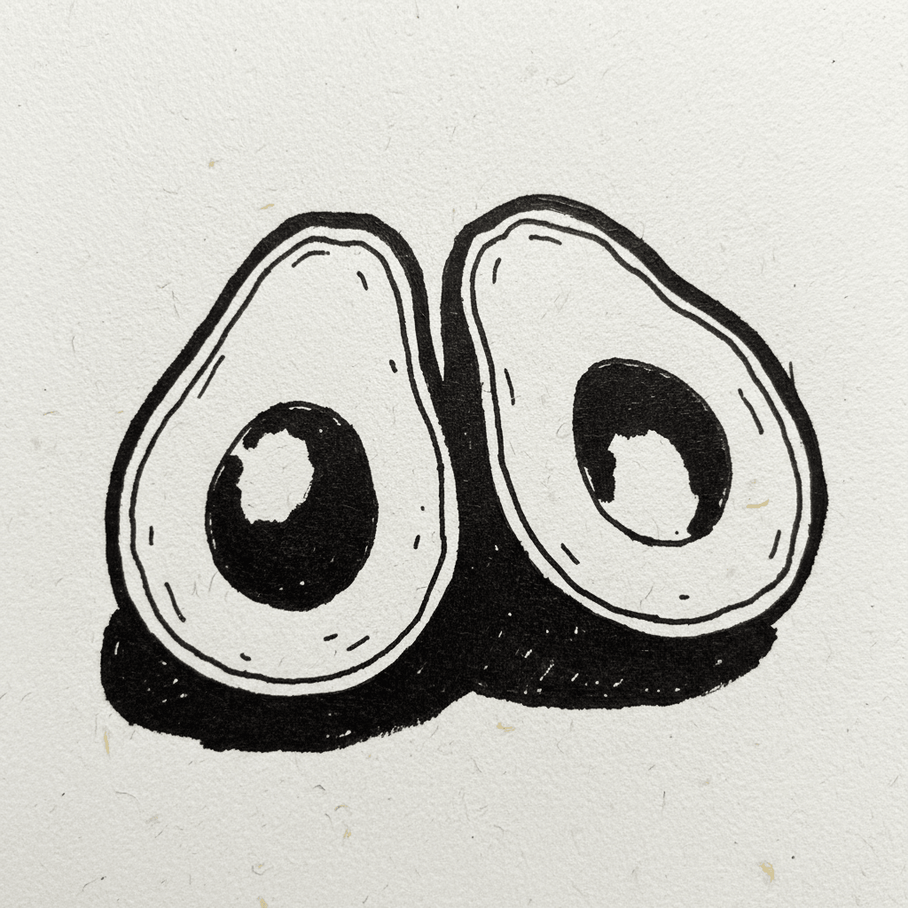 Avocado - easy marker drawing idea for food