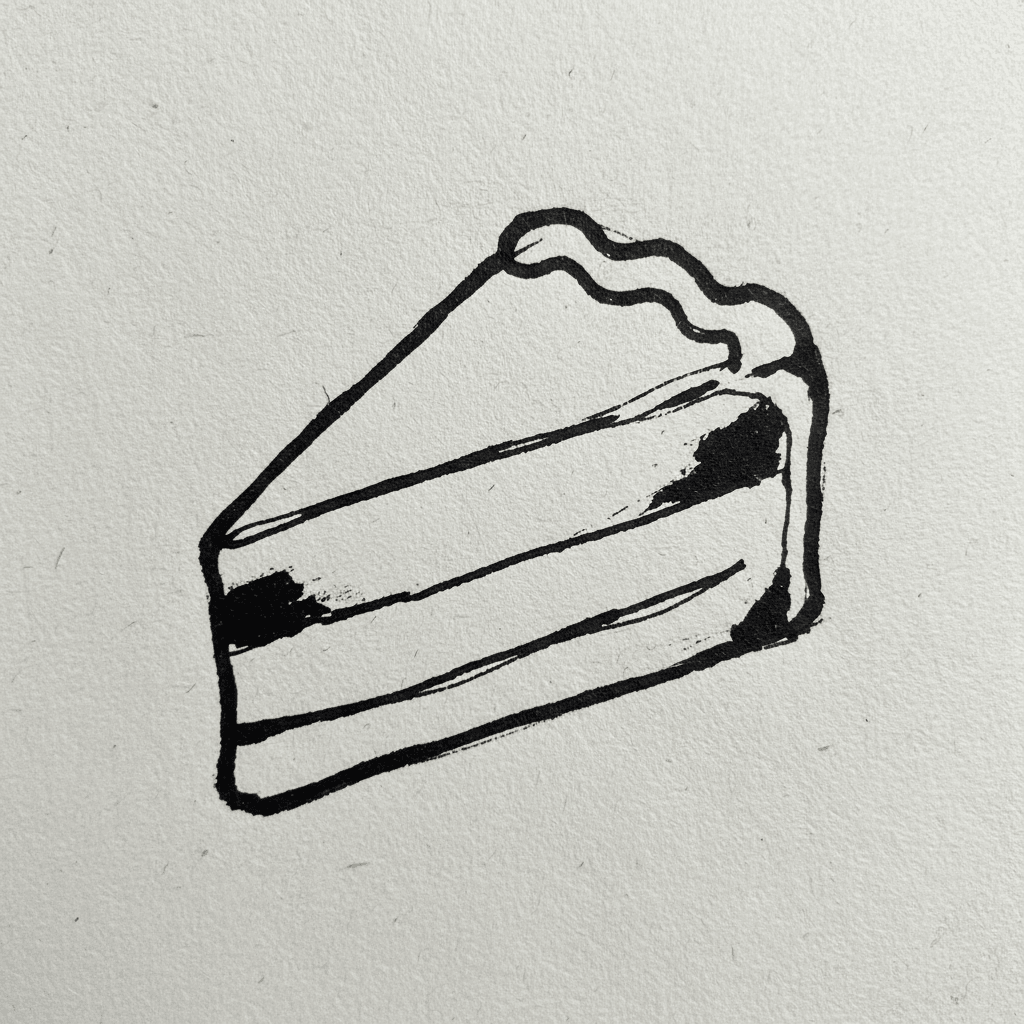 Cake Slice - easy marker drawing idea for food
