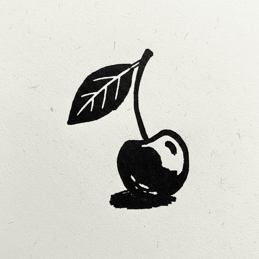 Cherry - easy marker drawing idea for food