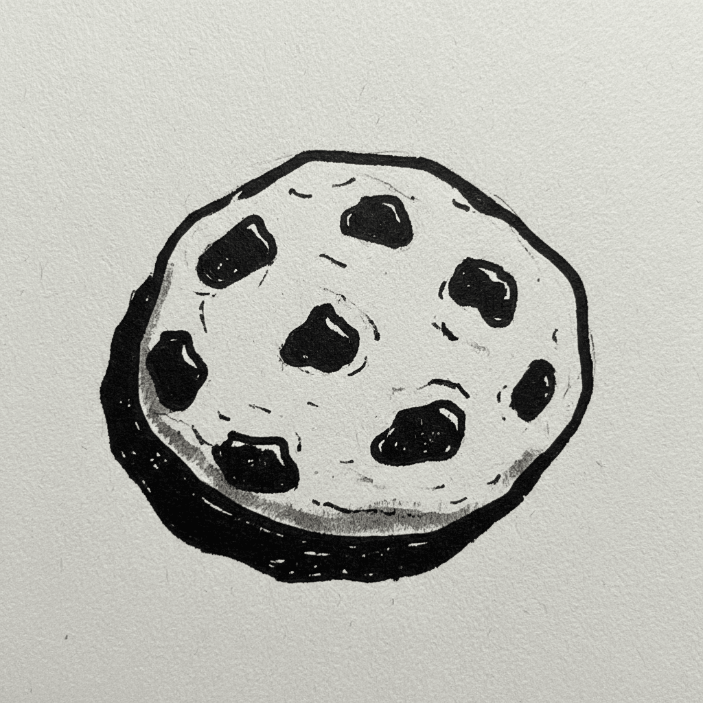 Cookie with Marker Pen - easy sketch drawing idea for food