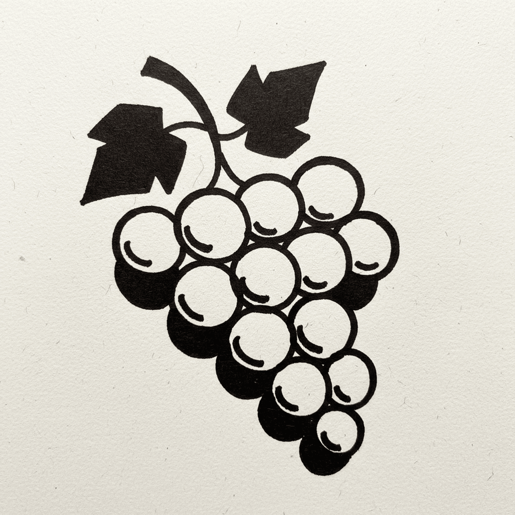 Grapes - easy marker drawing idea for food