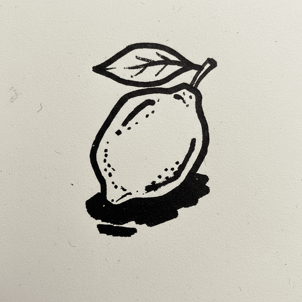 Lemon - easy marker drawing idea for food