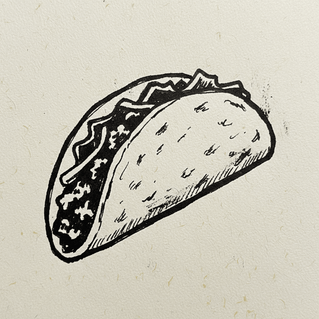 Taco - easy marker drawing idea for food
