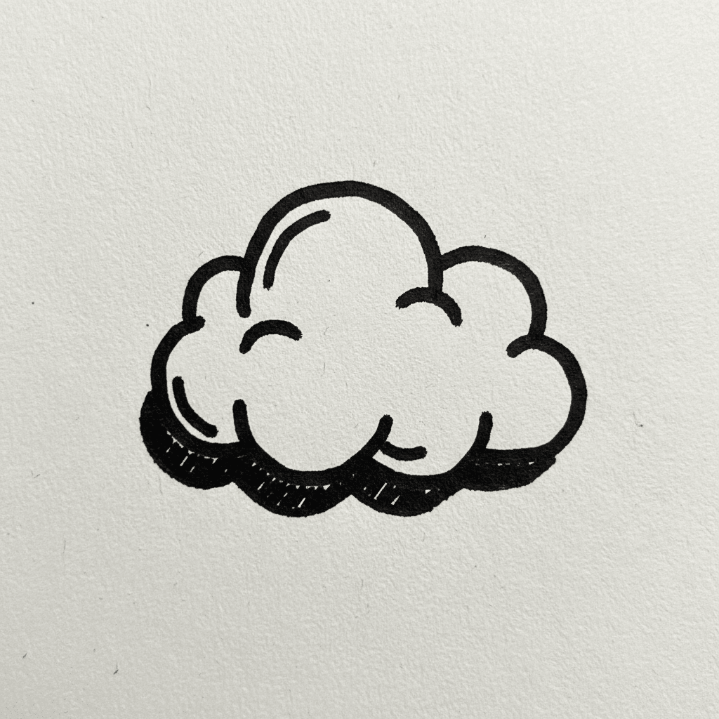 Cloud with Marker Pen - easy marker drawing idea for nature