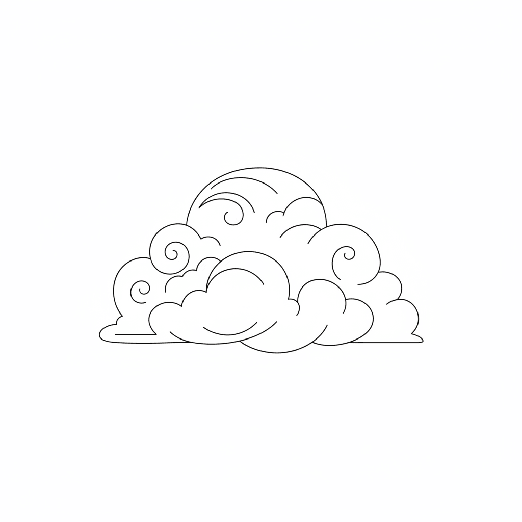 Minimalist Cloud - medium minimalist drawing idea for nature