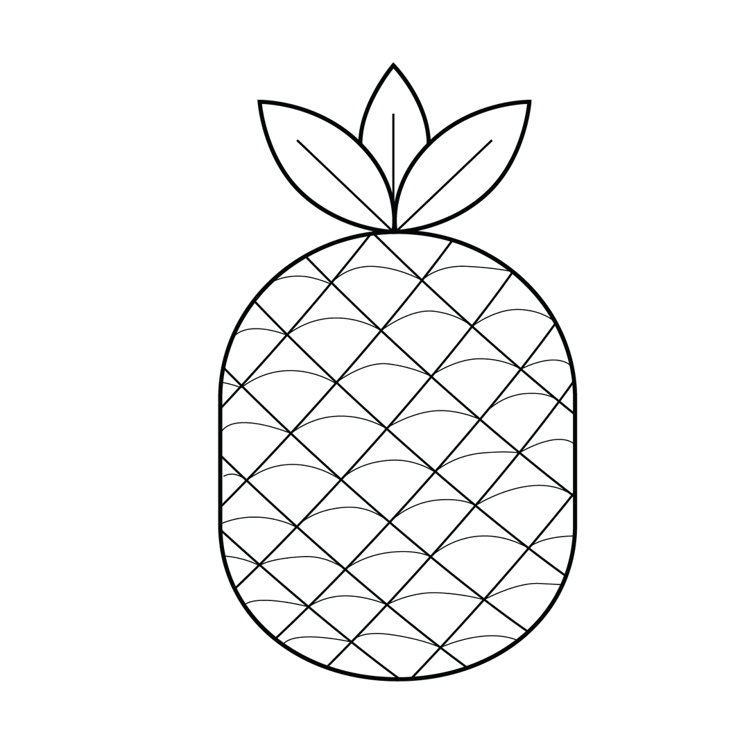 Pineapple - medium line-art drawing idea for nature