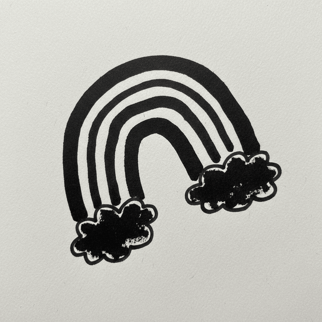 Rainbow with Marker Pen - easy marker drawing idea for nature