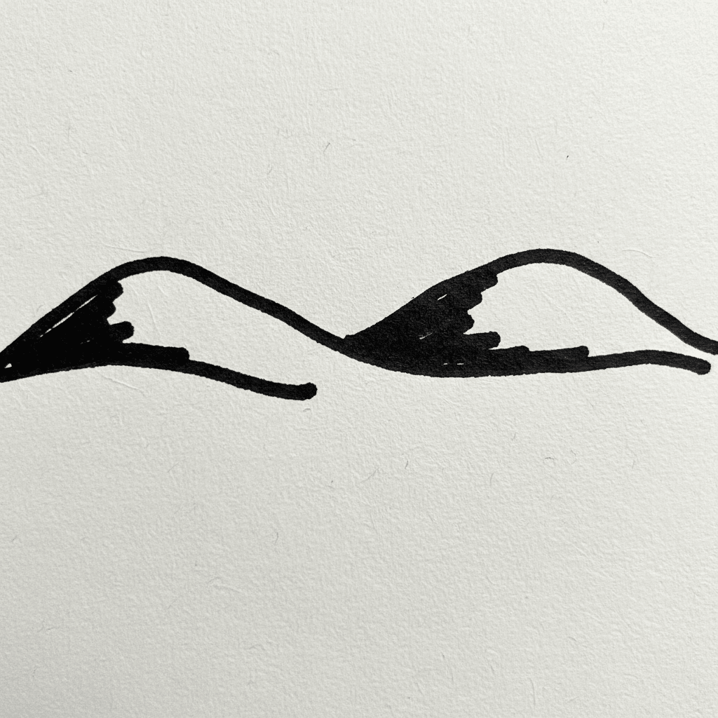 Rolling Hills with Marker Pen - easy sketch drawing idea for nature