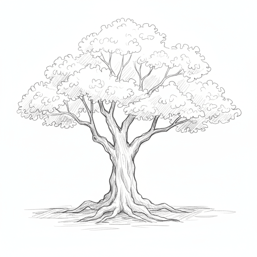 Tree - medium sketch drawing idea for nature
