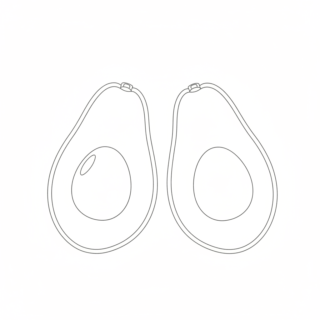 Avocado - easy sketch drawing idea for objects