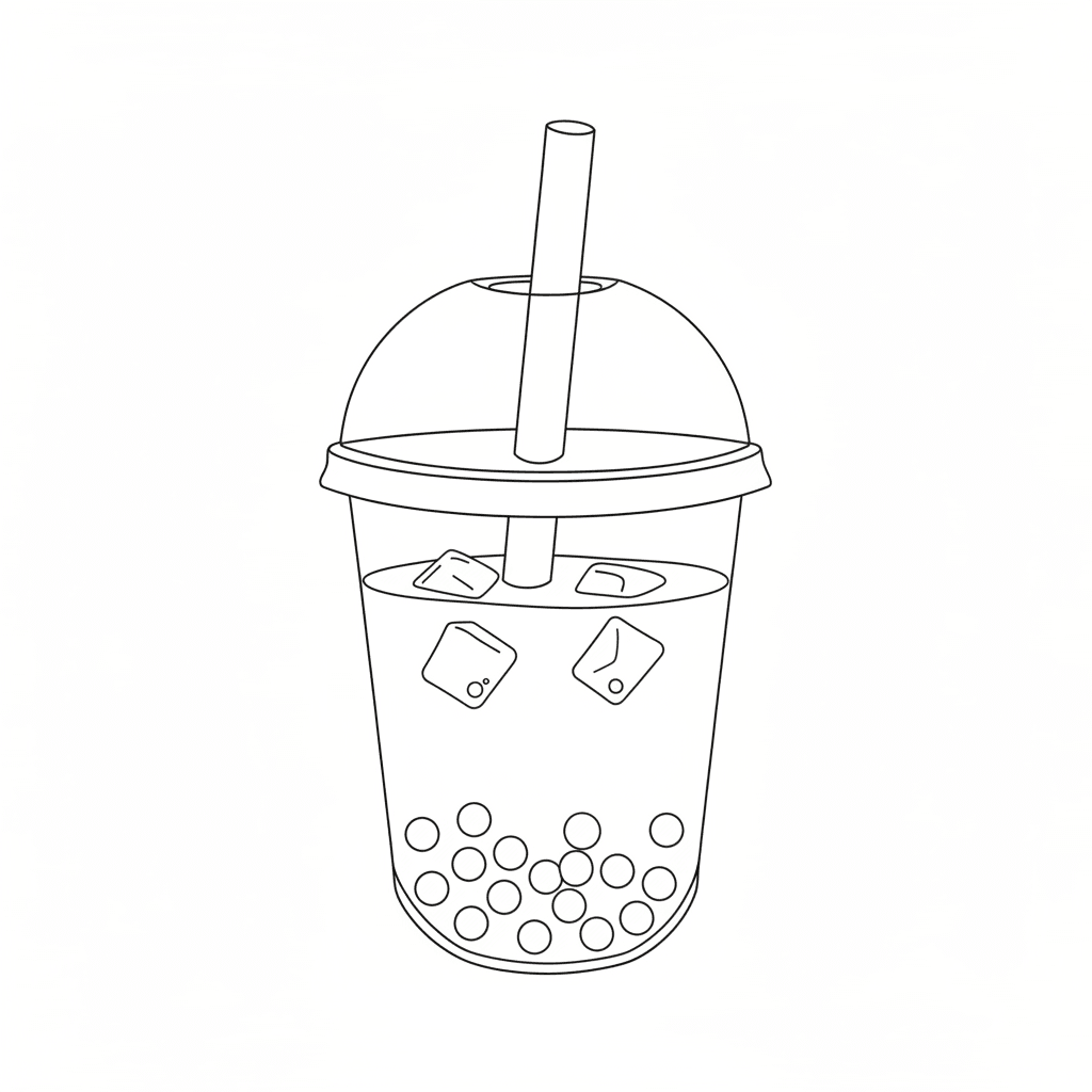 Boba Tea - easy sketch drawing idea for objects