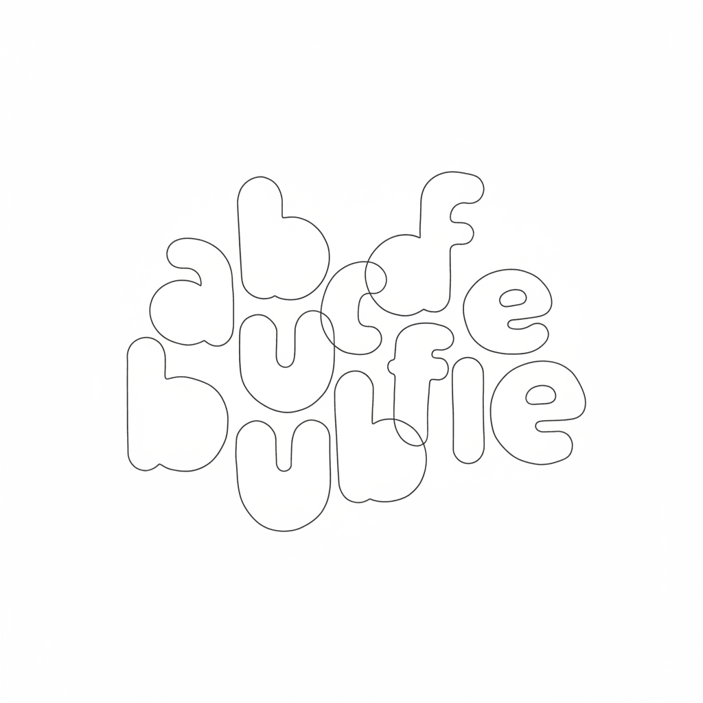 Bubble Letters - easy sketch drawing idea for objects