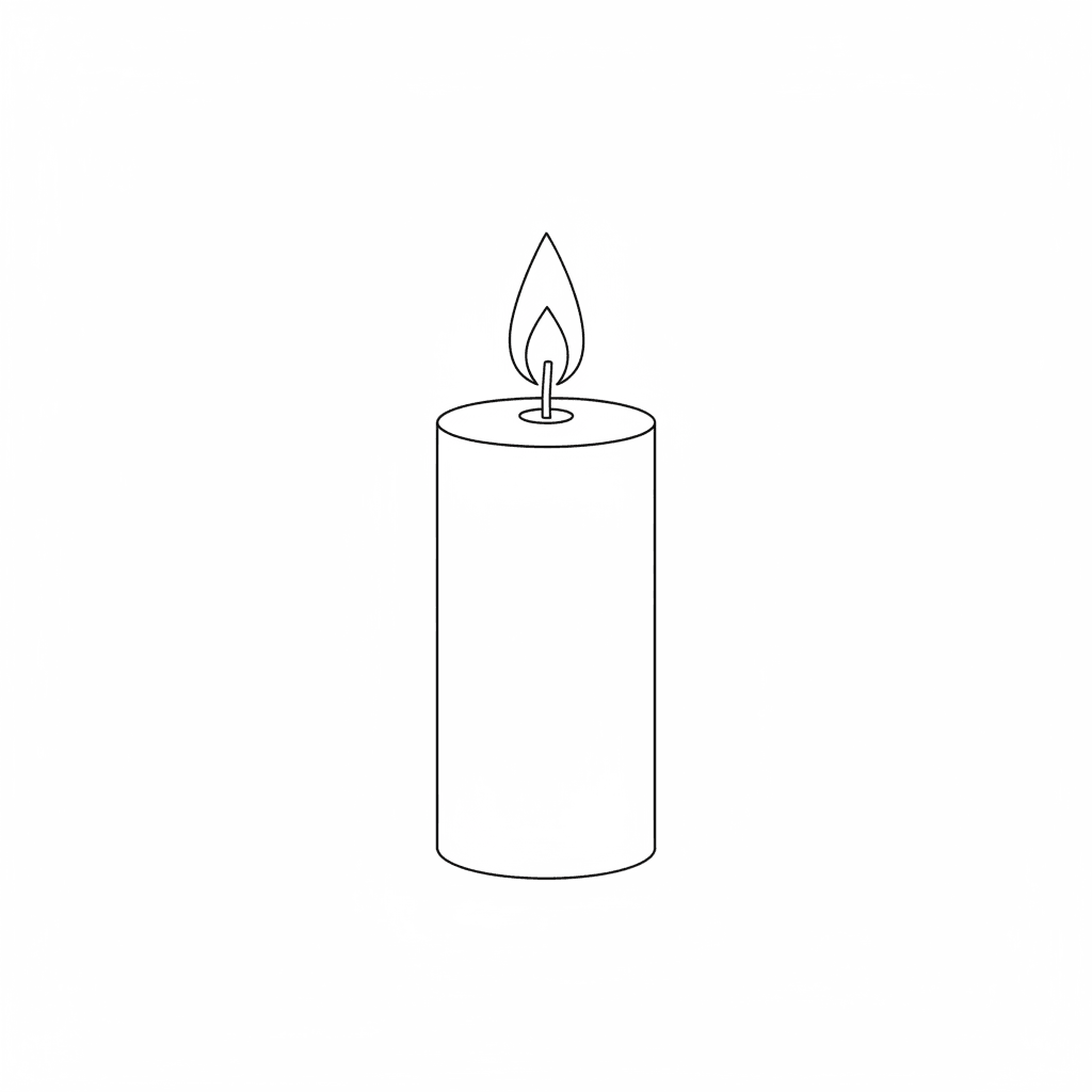 Candle - easy sketch drawing idea for objects
