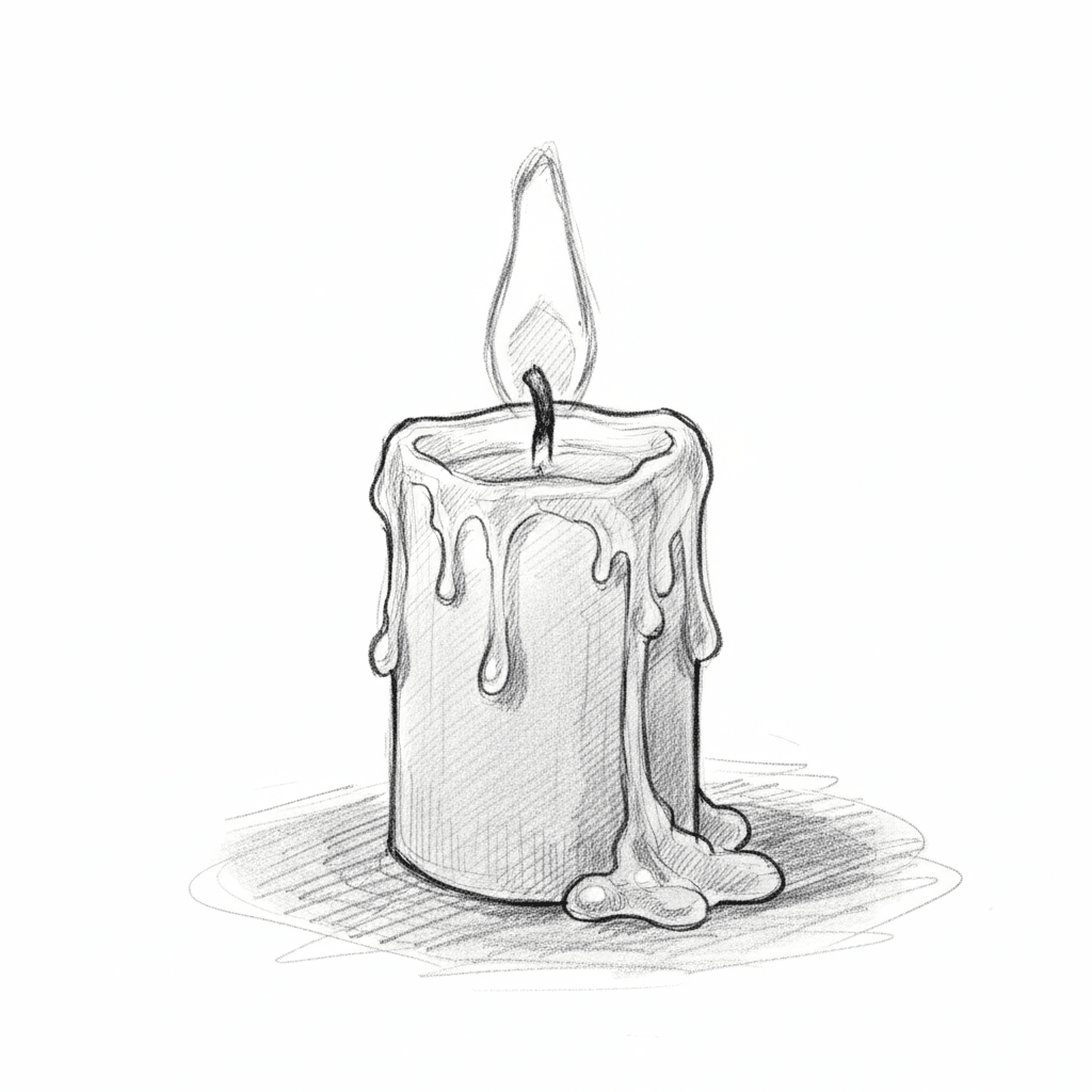 Candle - medium sketch drawing idea for objects