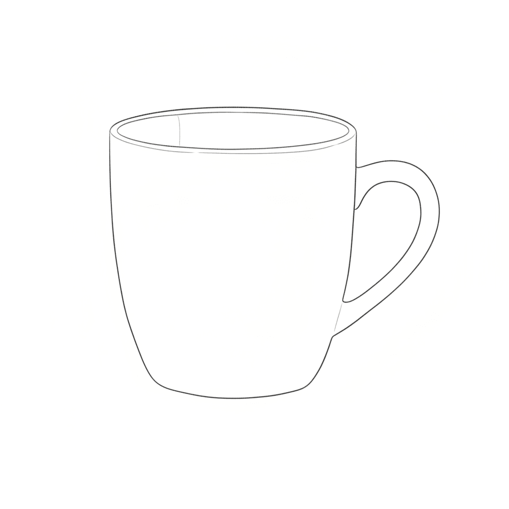 Coffee Cup - easy sketch drawing idea for objects