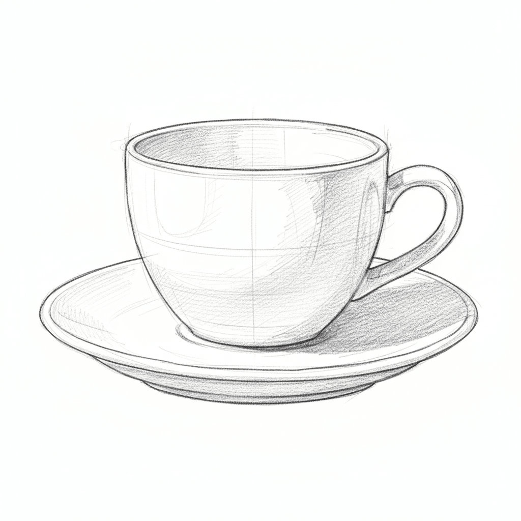 Coffee Cup - medium sketch drawing idea for objects