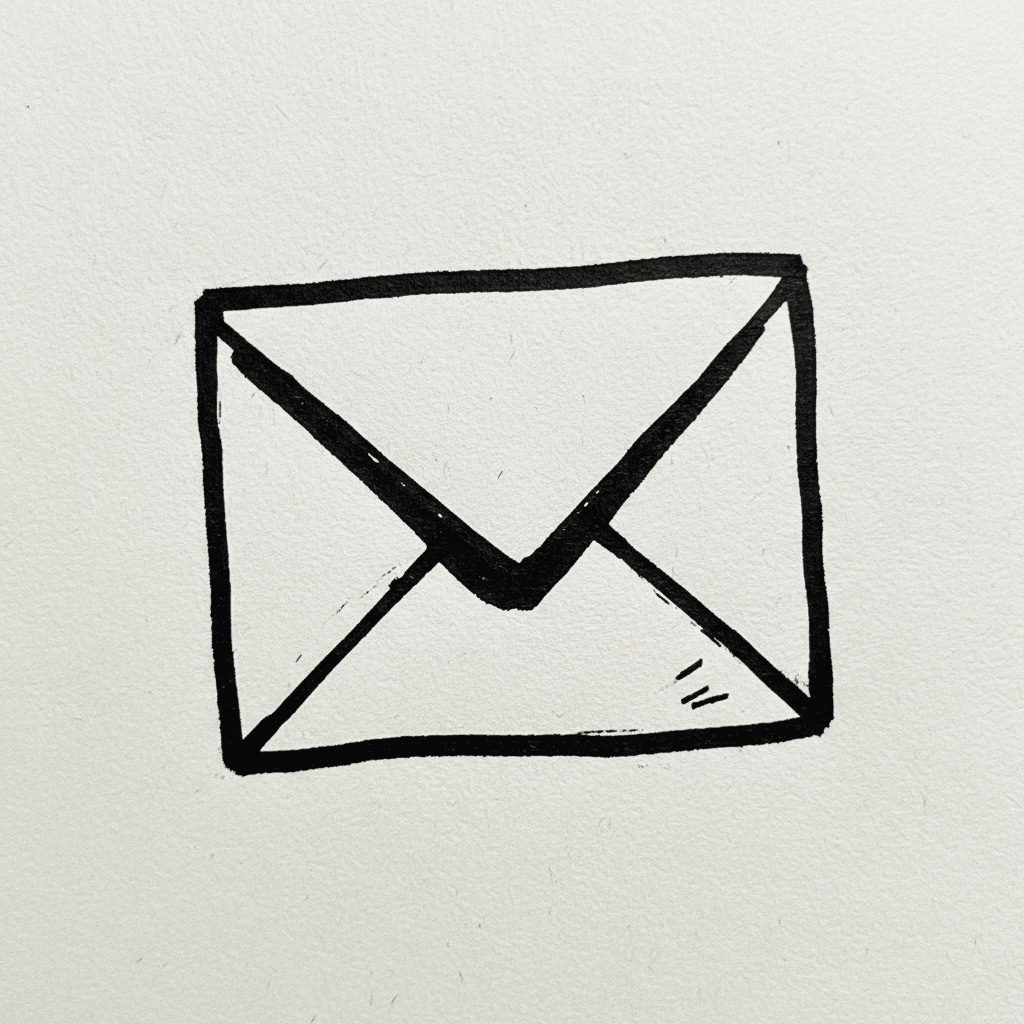 Envelope with Marker Pen - easy sketch drawing idea for objects