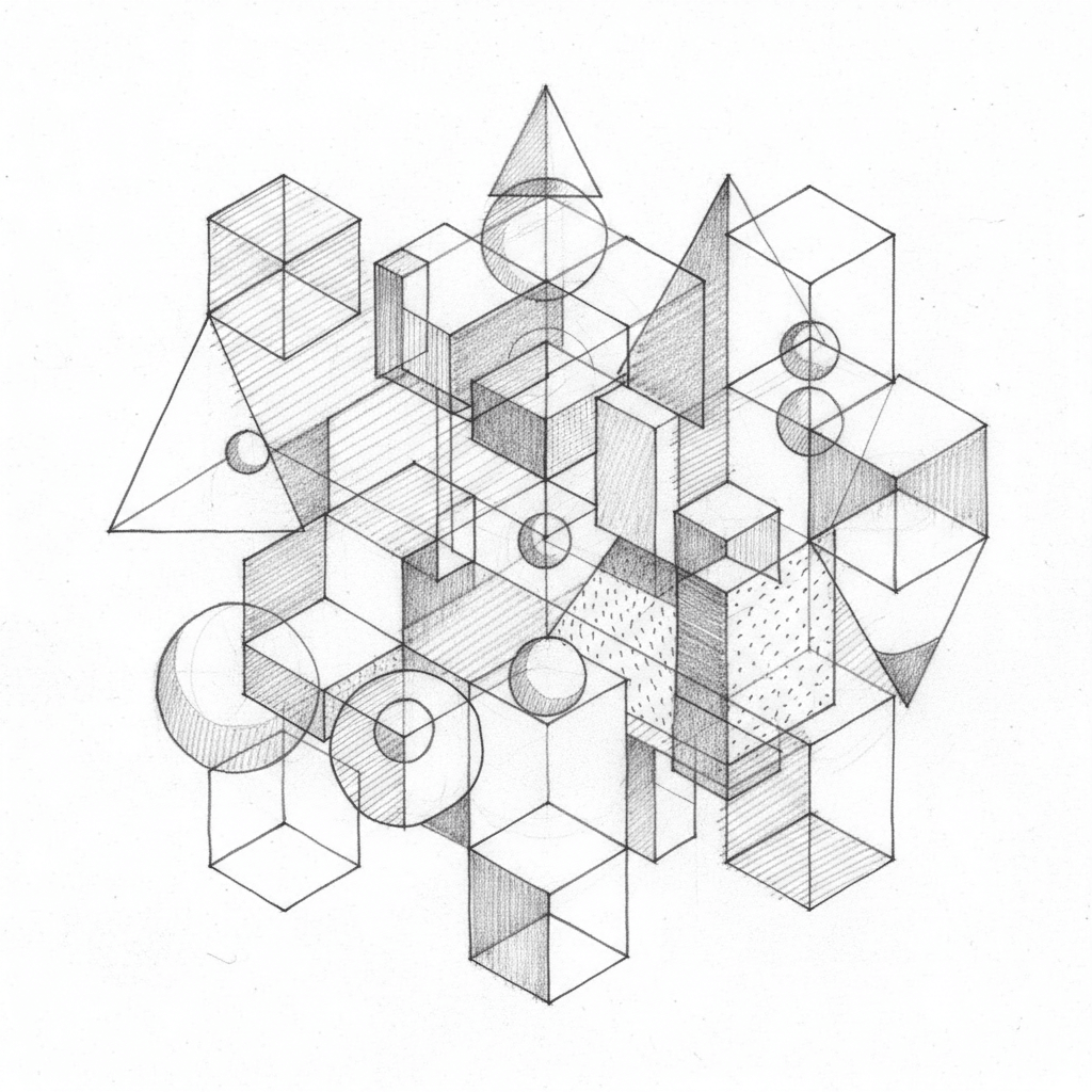 Geometric Pattern - medium sketch drawing idea for objects