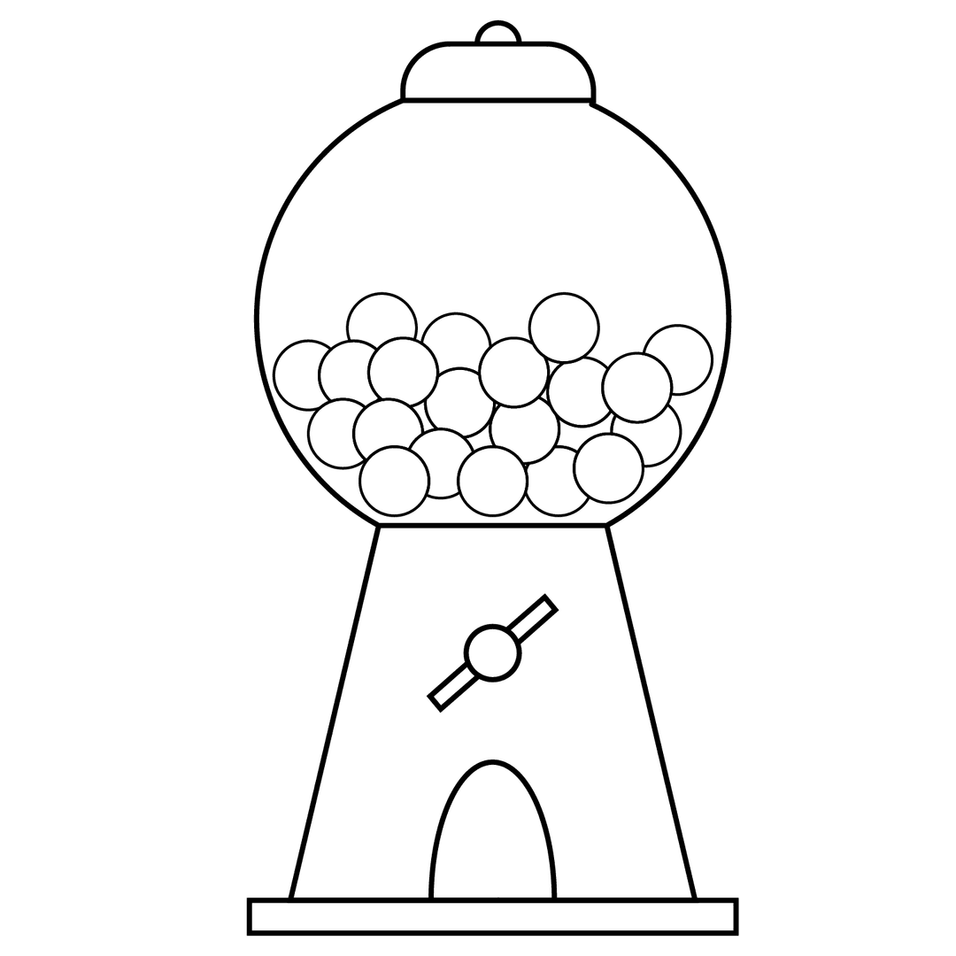 Gumball Machine - medium line-art drawing idea for objects