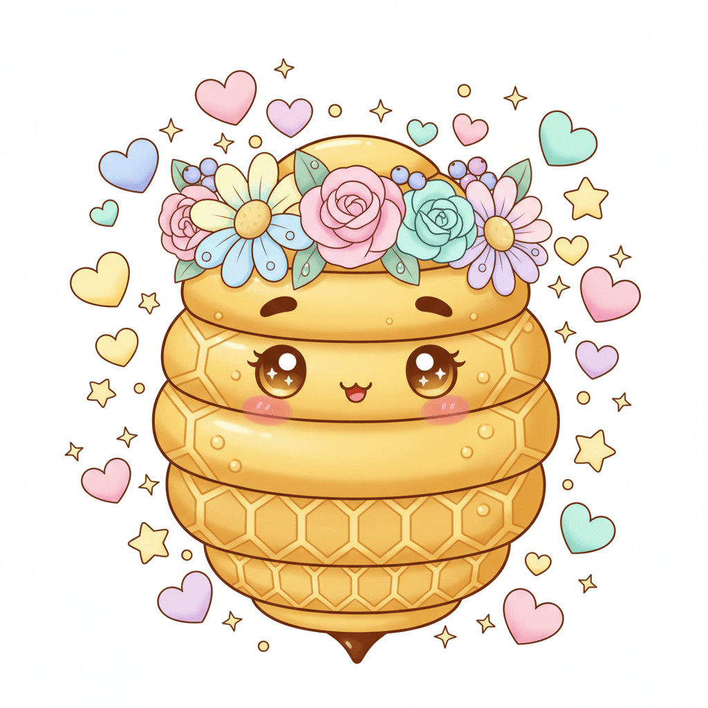 Hive Wearing A Flower Crown - hard cartoon drawing idea for objects