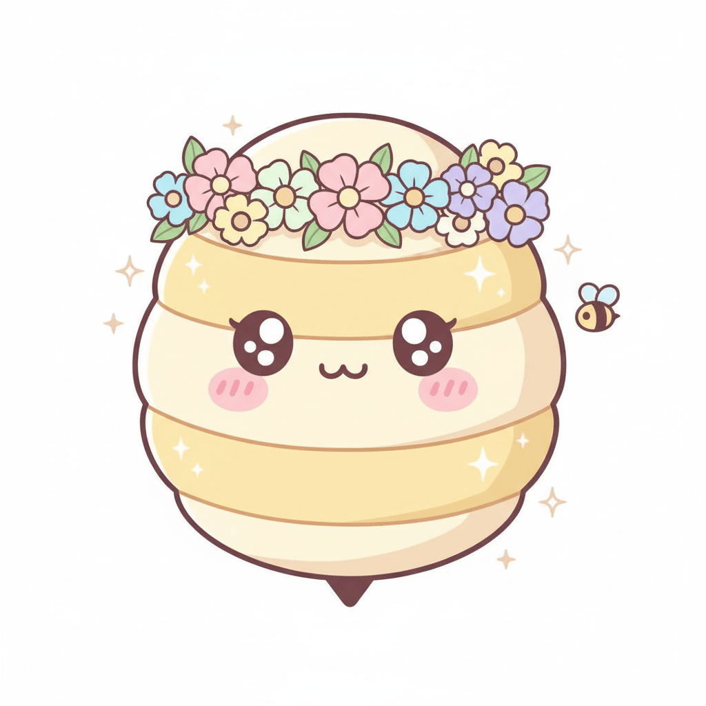 Hive Wearing A Flower Crown - medium cartoon drawing idea for objects