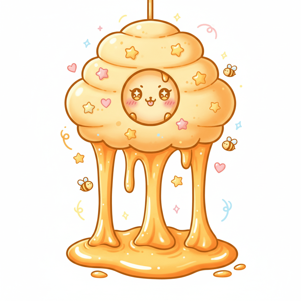 Honey Dripping From Sky Hive - hard cartoon drawing idea for objects