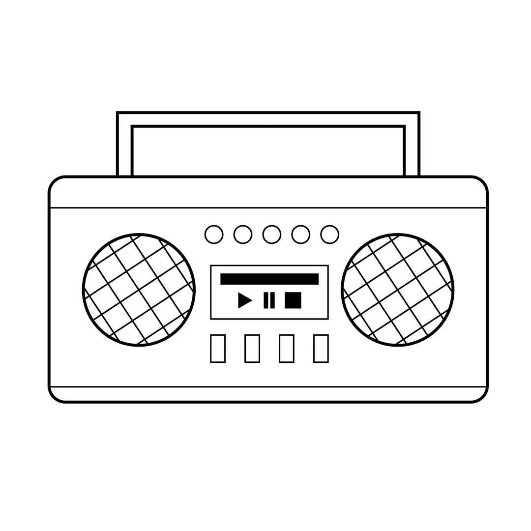 Radio - medium line-art drawing idea for objects
