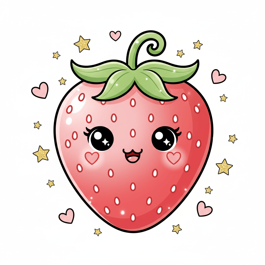 Strawberry (Anime) - hard cartoon drawing idea for objects