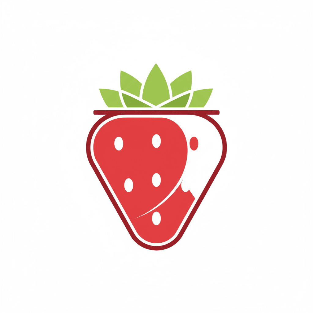 Strawberry (Minimalist) - hard minimalist drawing idea for objects