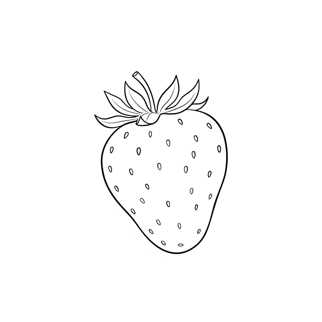 Strawberry (Minimalist) - medium minimalist drawing idea for objects