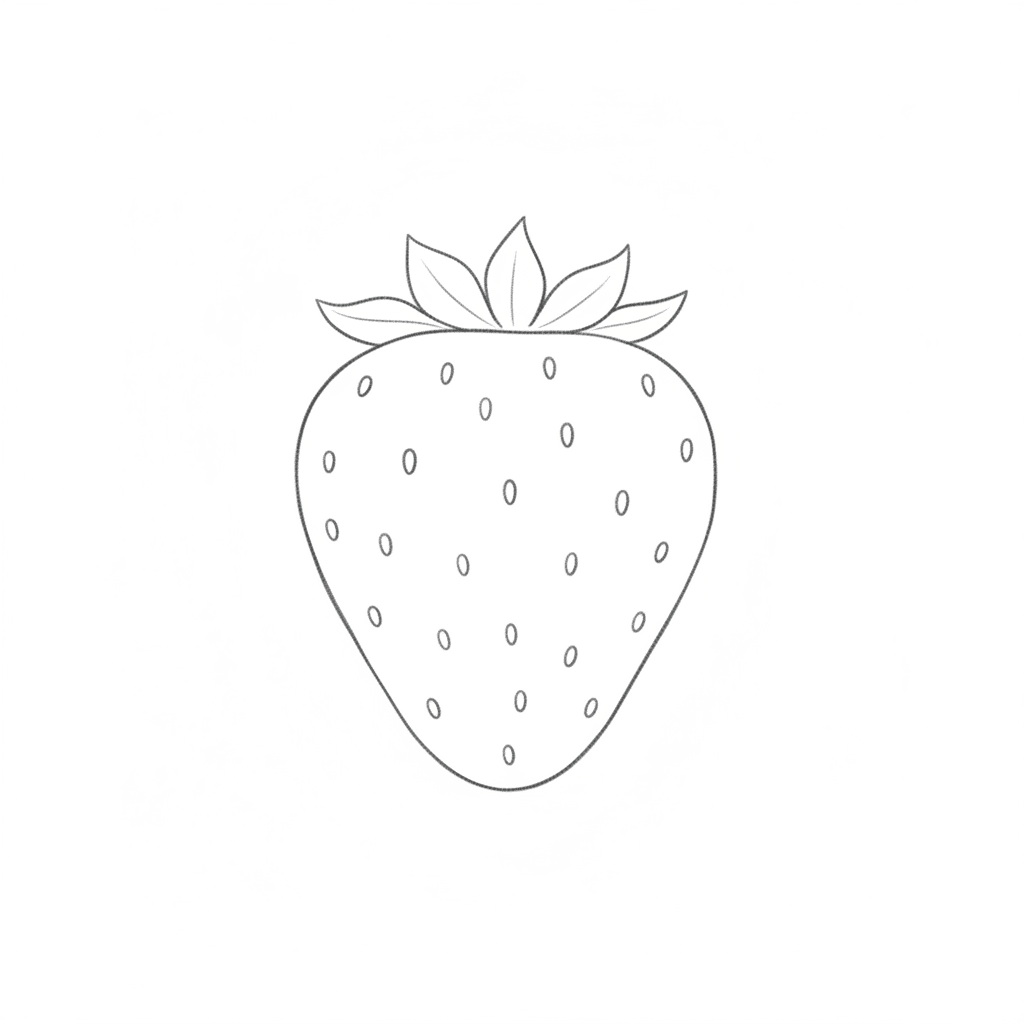 Strawberry Sketch - easy sketch drawing idea for objects