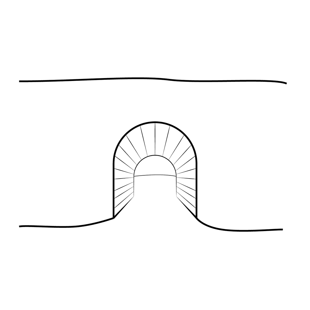 Tunnel - medium line-art drawing idea for objects