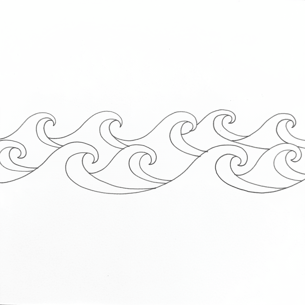 Wave Pattern - easy sketch drawing idea for objects