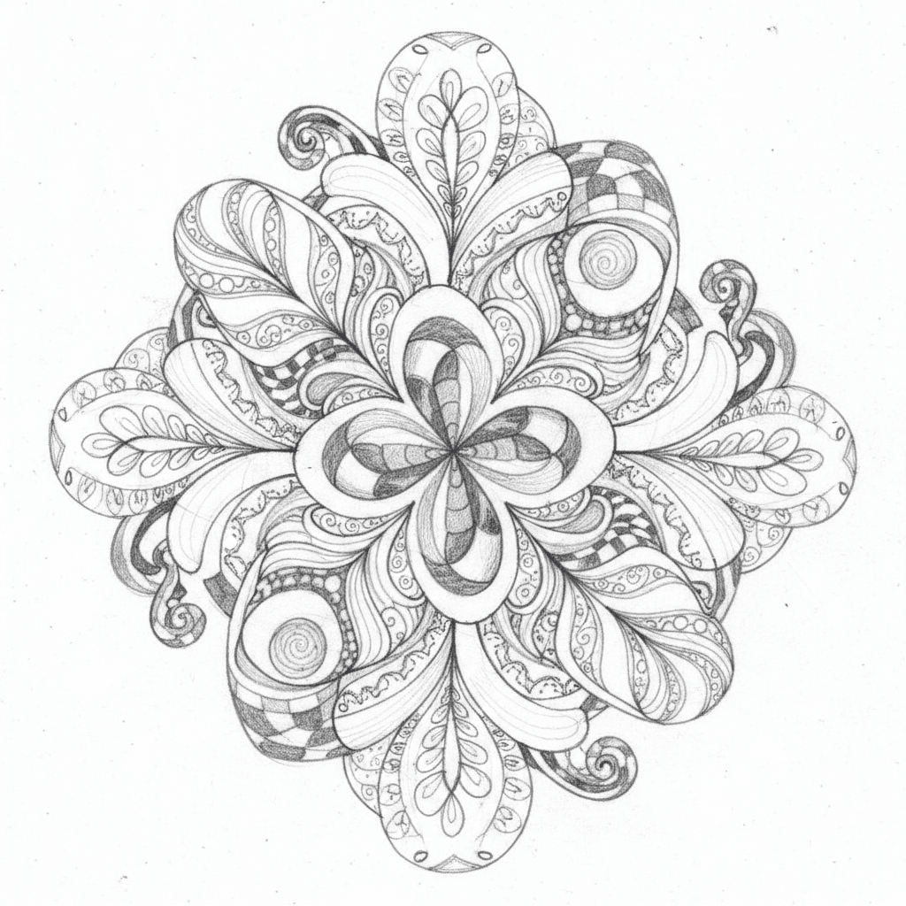 Zentangle - medium sketch drawing idea for objects