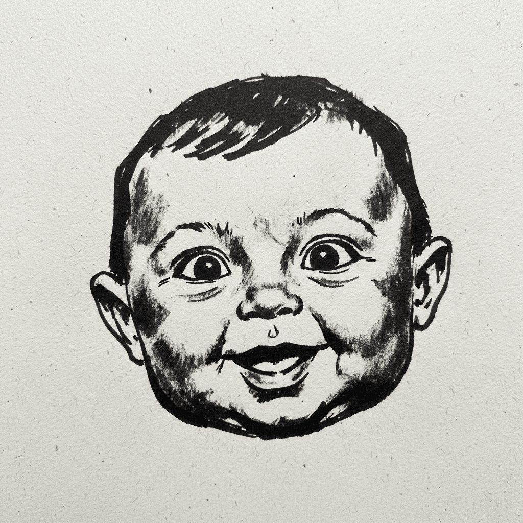 Baby Face - easy marker drawing idea for people