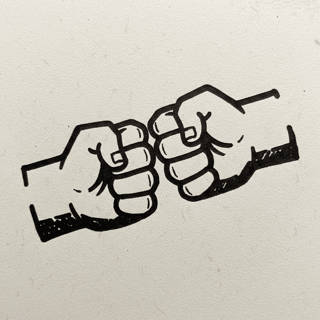 Fist Bump - easy marker drawing idea for people