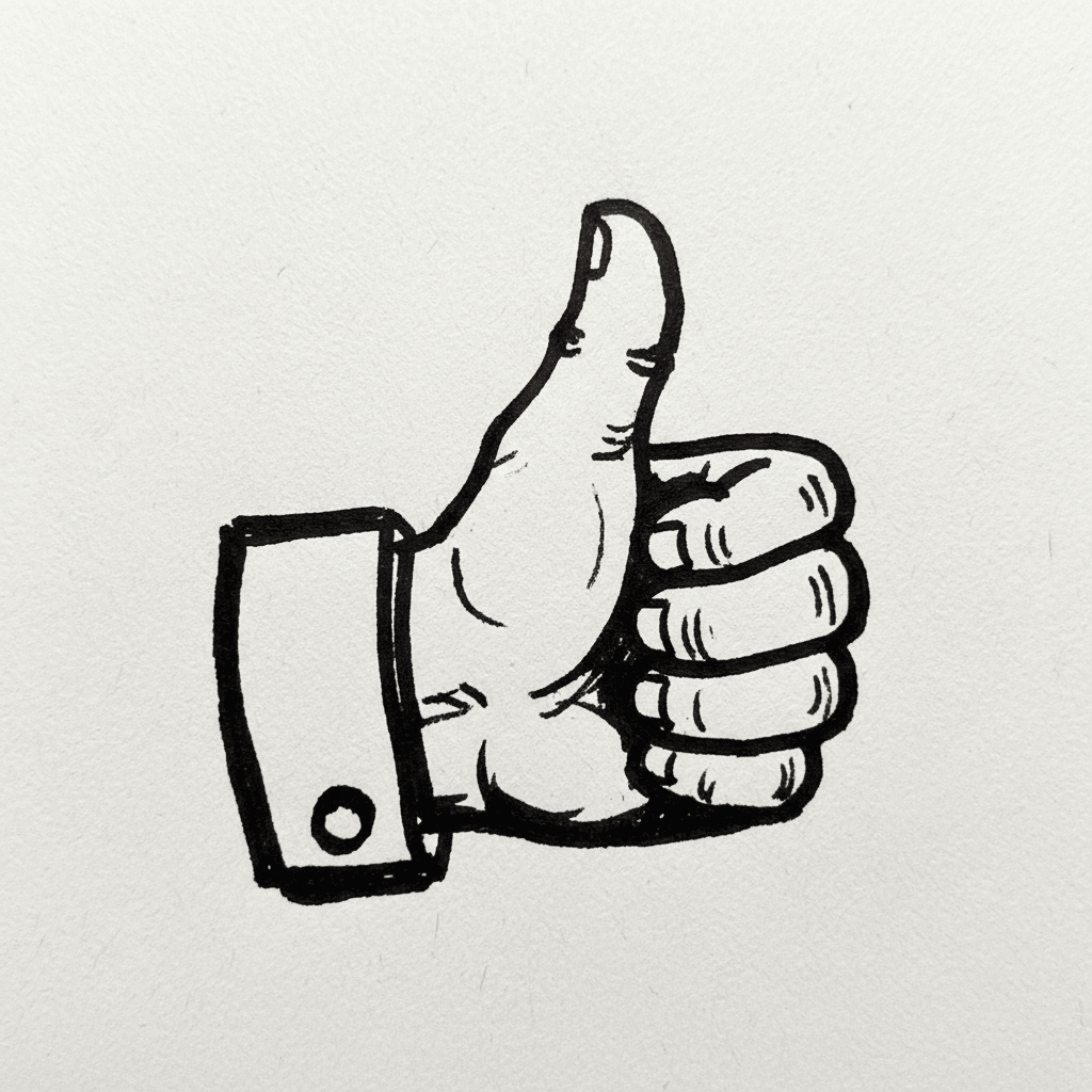Thumbs Up - easy marker drawing idea for people