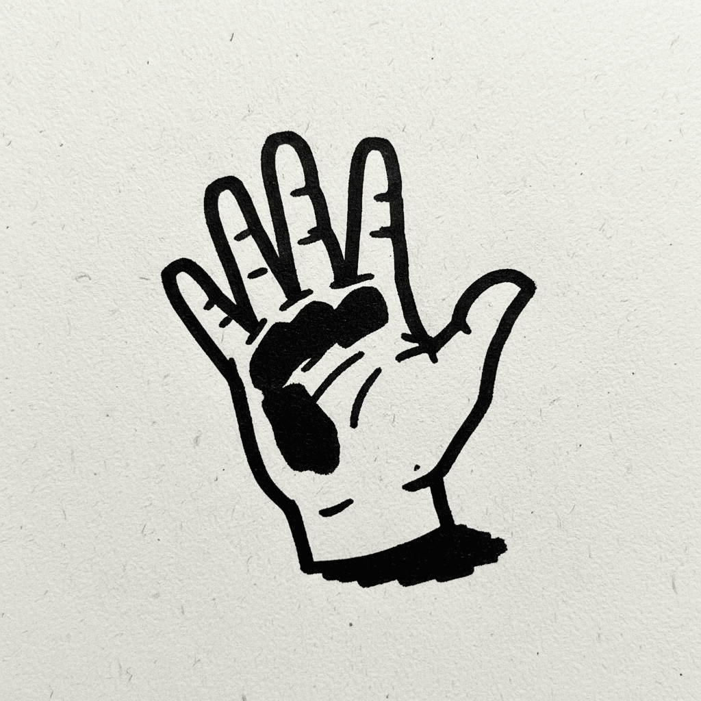 Waving Hand - easy marker drawing idea for people