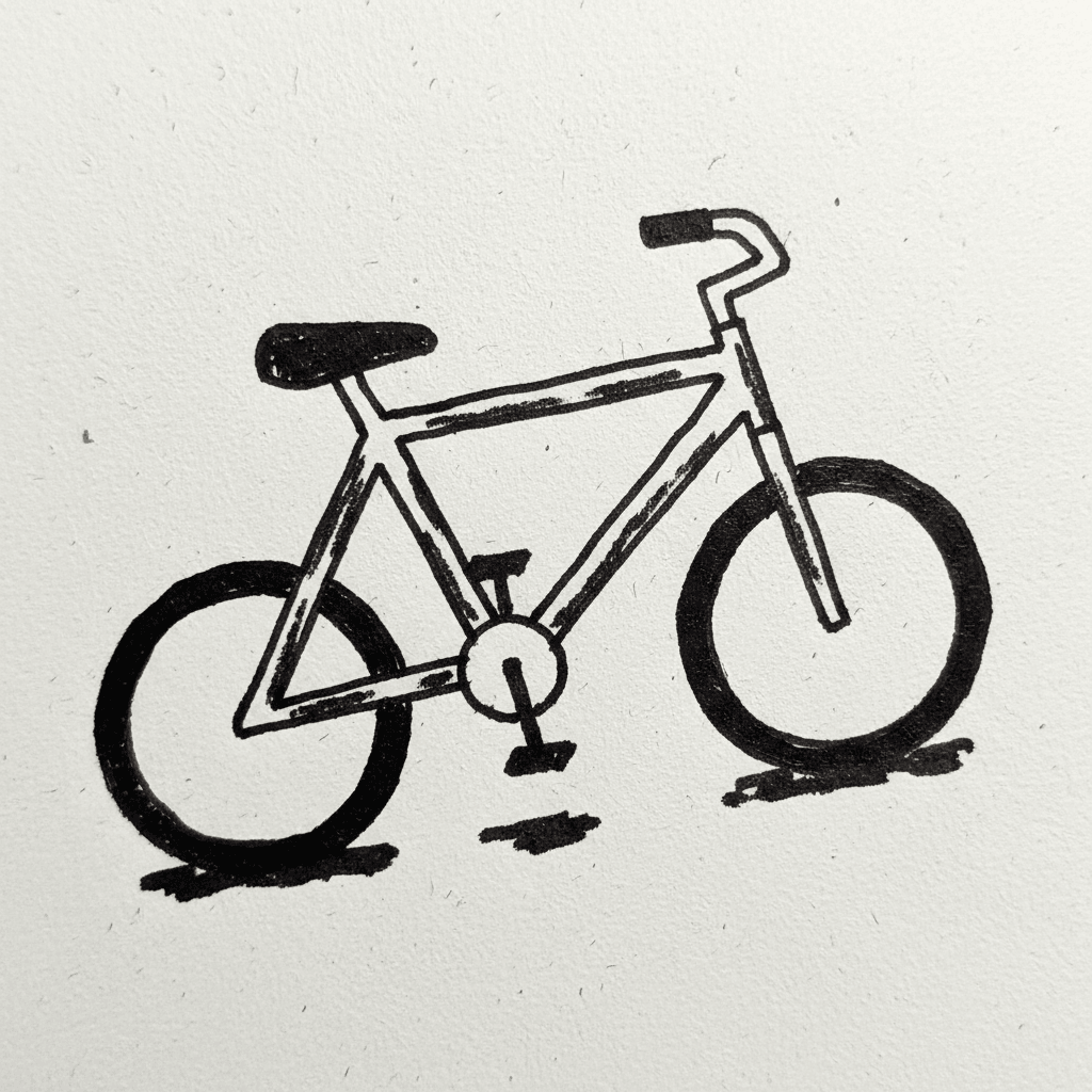Bicycle - easy marker drawing idea for vehicles
