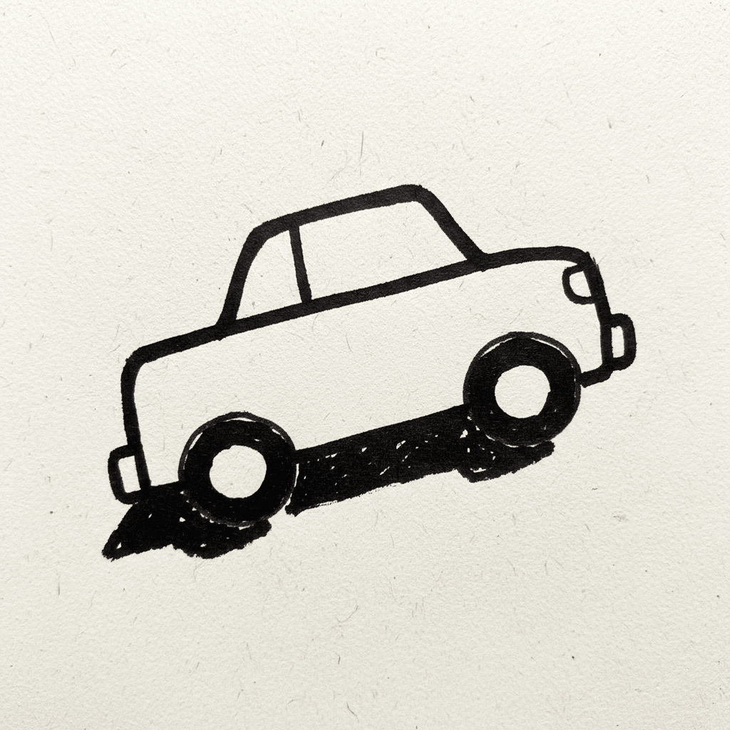 Car - easy marker drawing idea for vehicles