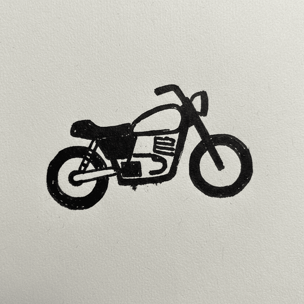 Motorcycle - easy marker drawing idea for vehicles