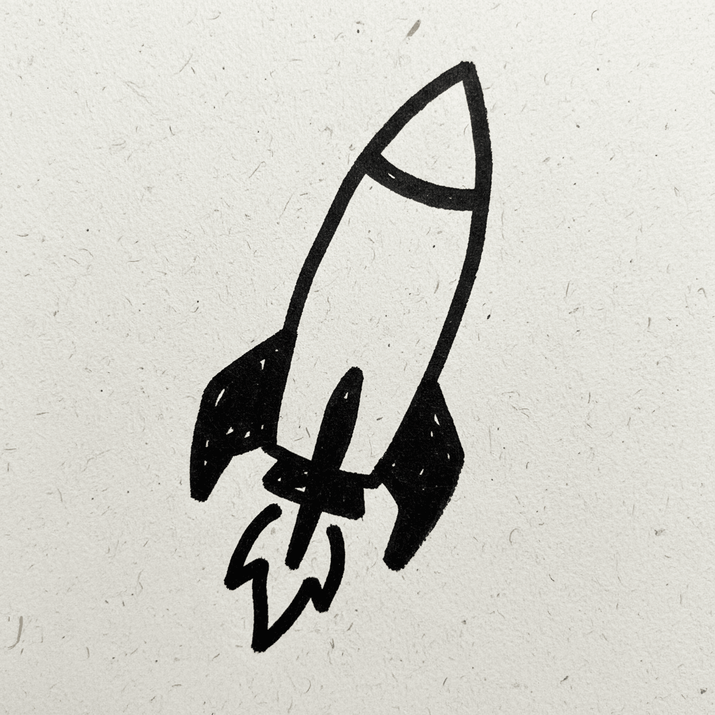 Rocket - easy marker drawing idea for vehicles